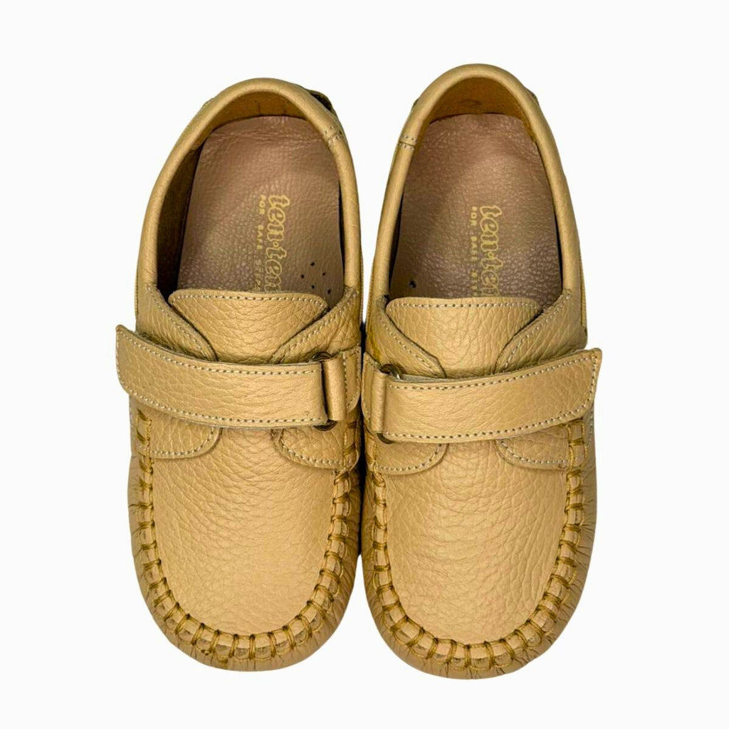 Tenten Casual Low-Cut Loafers for Kids – Genuine Leather in Beige