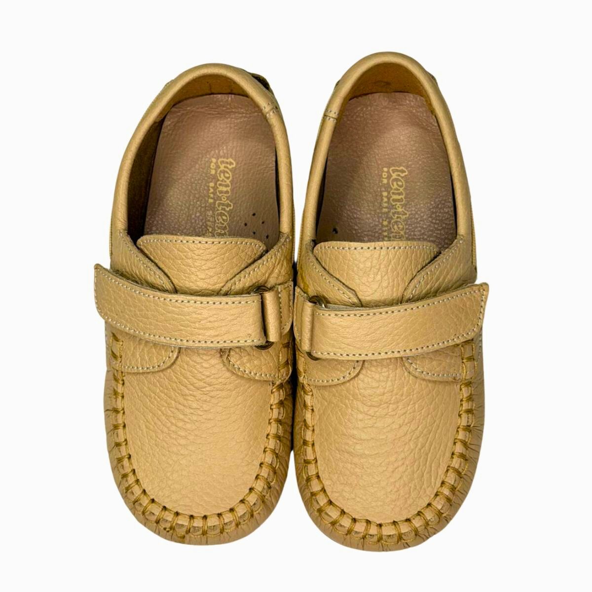 Tenten Casual Low-Cut Loafers for Kids – Genuine Leather in Beige