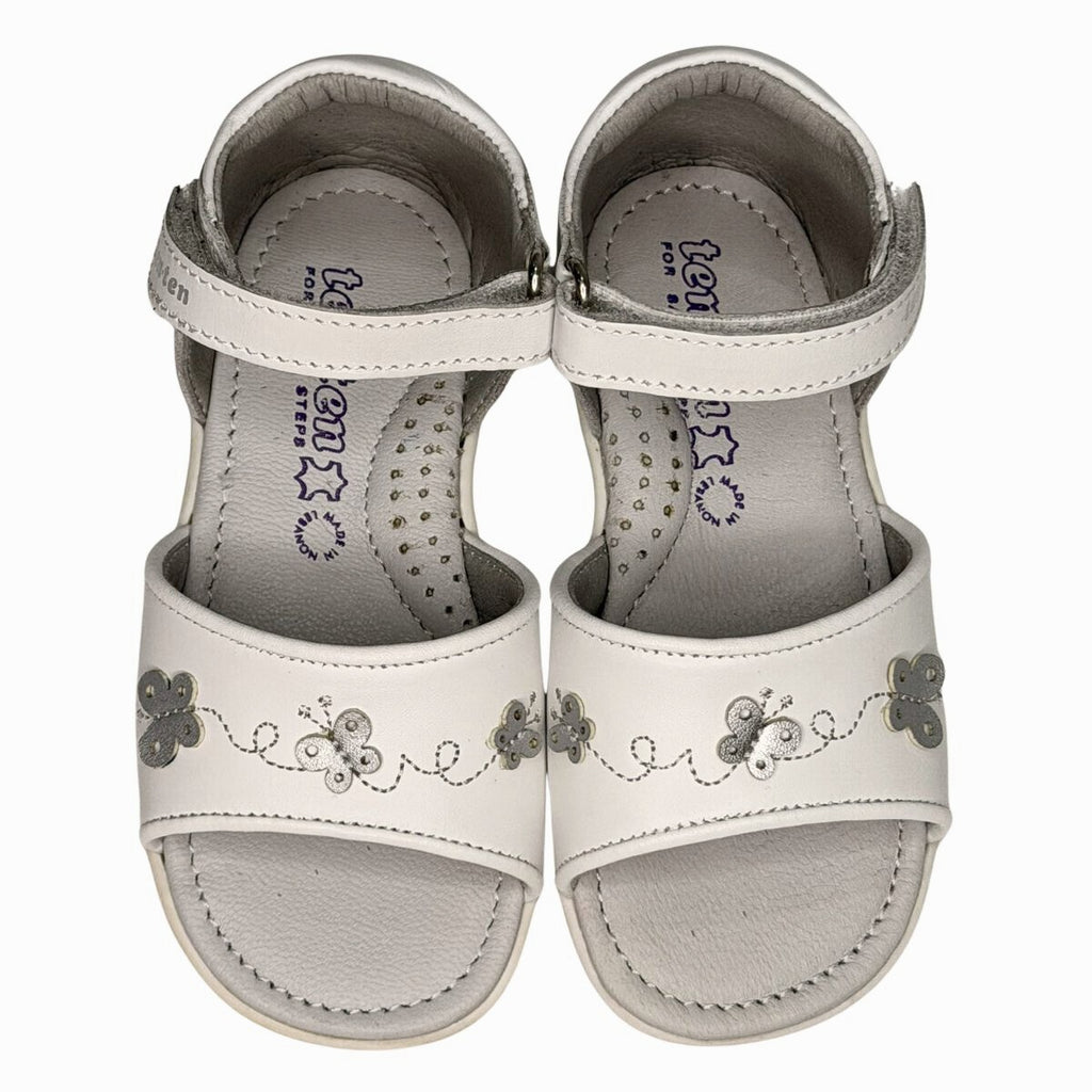 Tenten White Butterfly Sandals for Girls