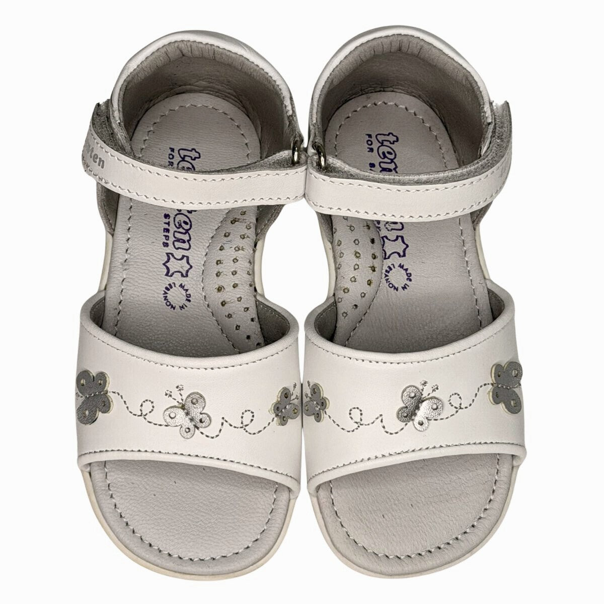 Tenten White Butterfly Sandals for Girls